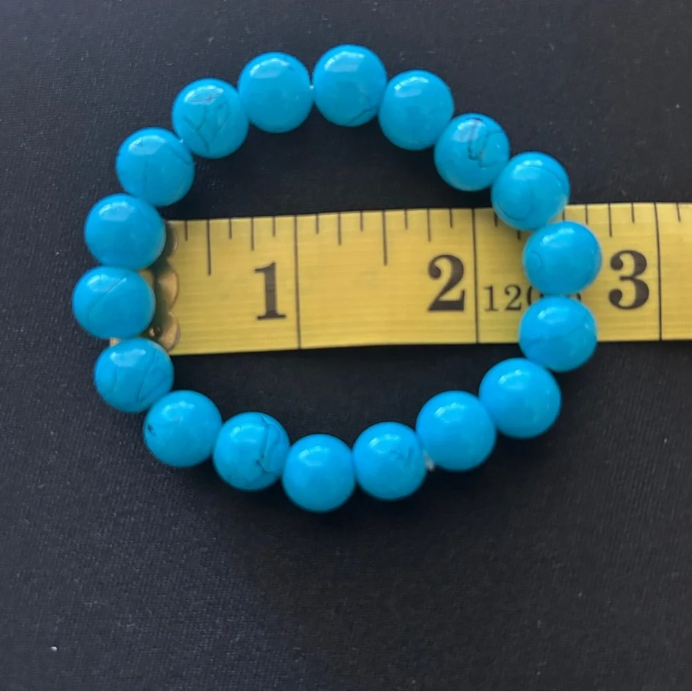 Set of 12 Stretch Glass Bead Bracelets Colorful Stack ~7–7.5” New